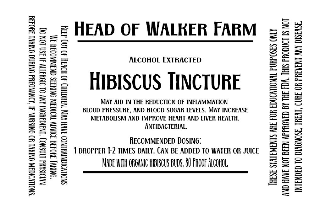 Hibiscus Tincture - Head Of Walker Farm LLC