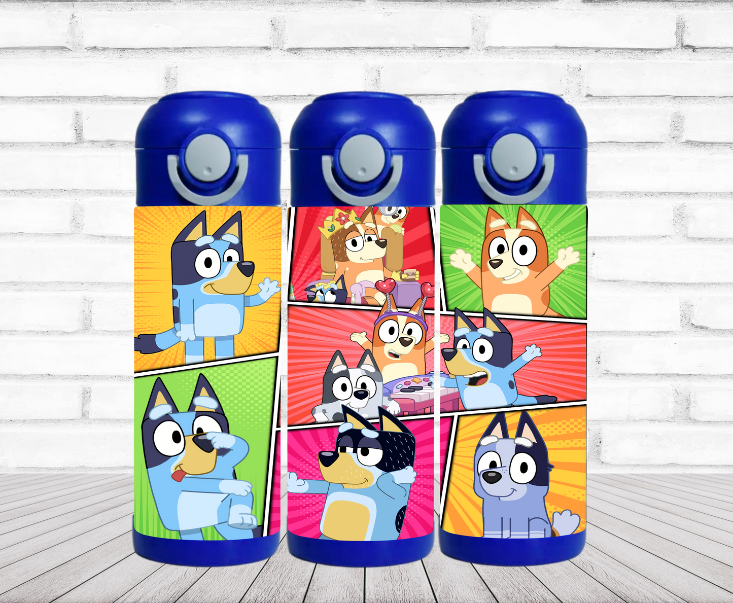 Bluey Comic Strip Kids Tumbler - Head Of Walker Farm LLC