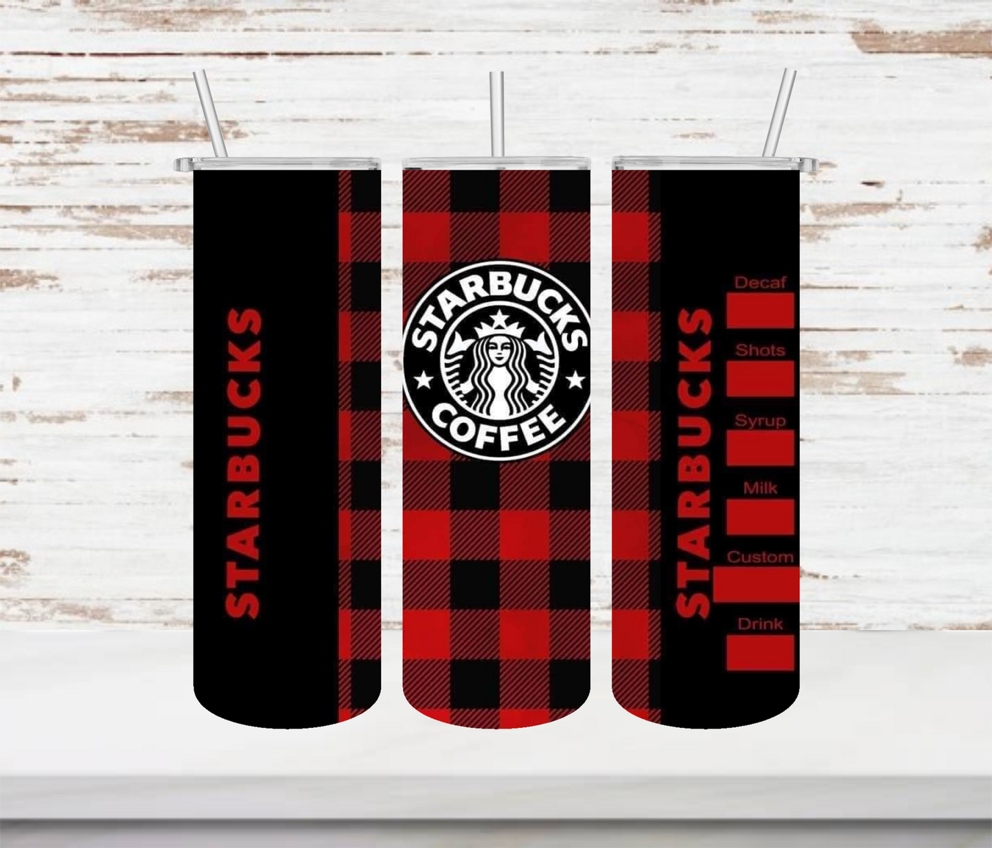 Buffalo Plaid Coffee Tumbler - Head Of Walker Farm LLC
