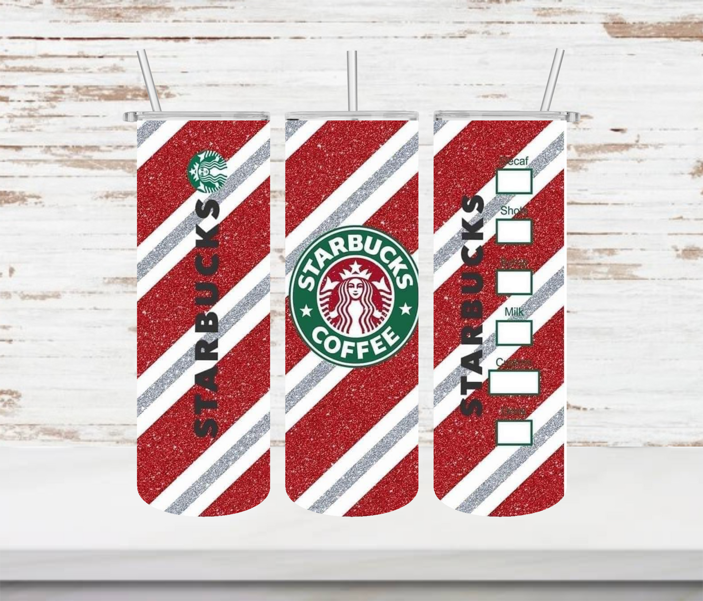 Candy Cane Coffee Tumbler - Head Of Walker Farm LLC