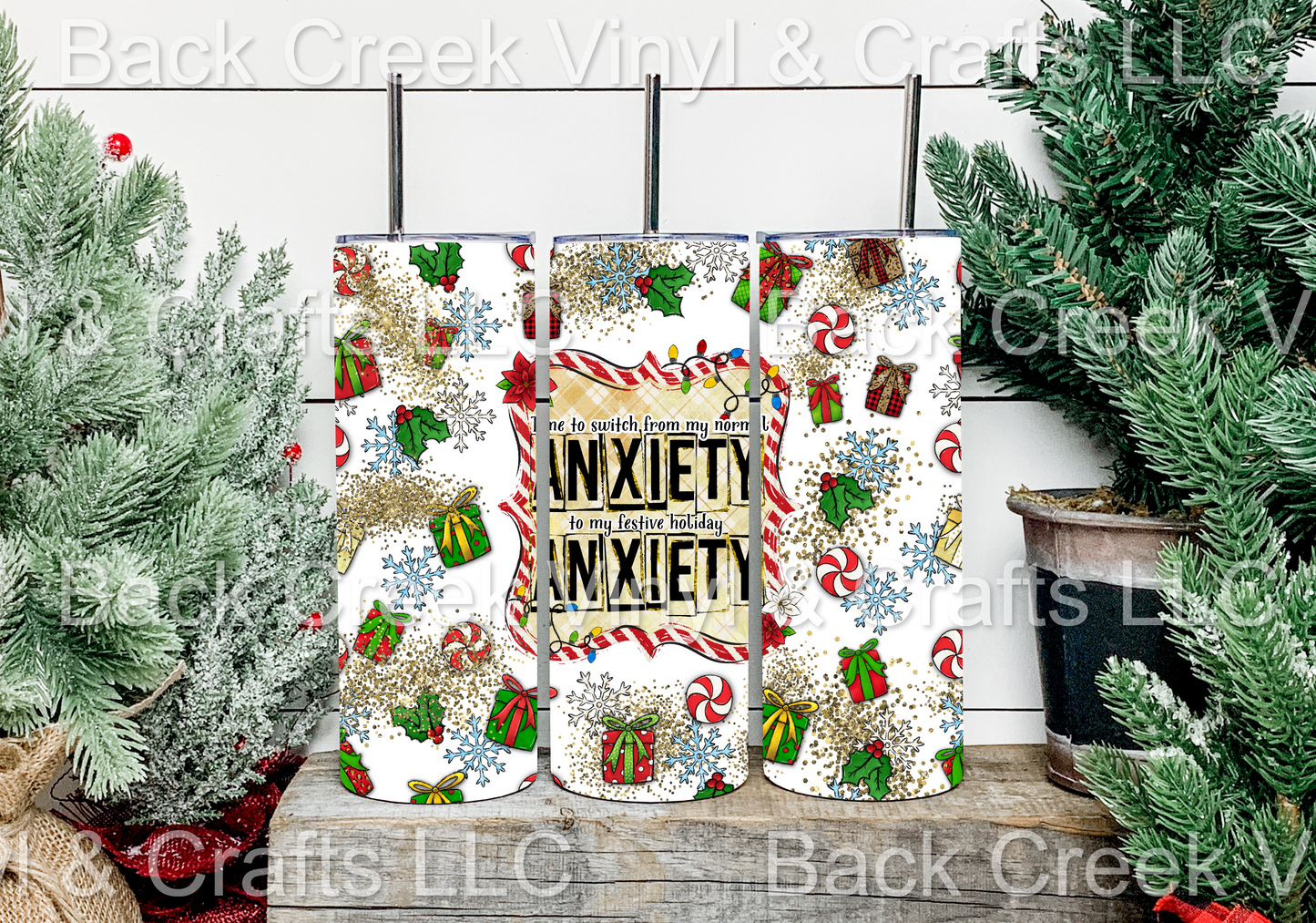 Festive Anixety Tumbler - Head Of Walker Farm LLC