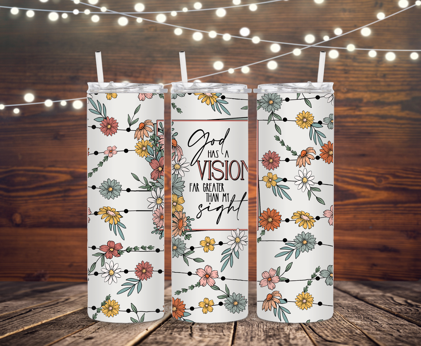 God Has A Vision Tumbler (Floral)