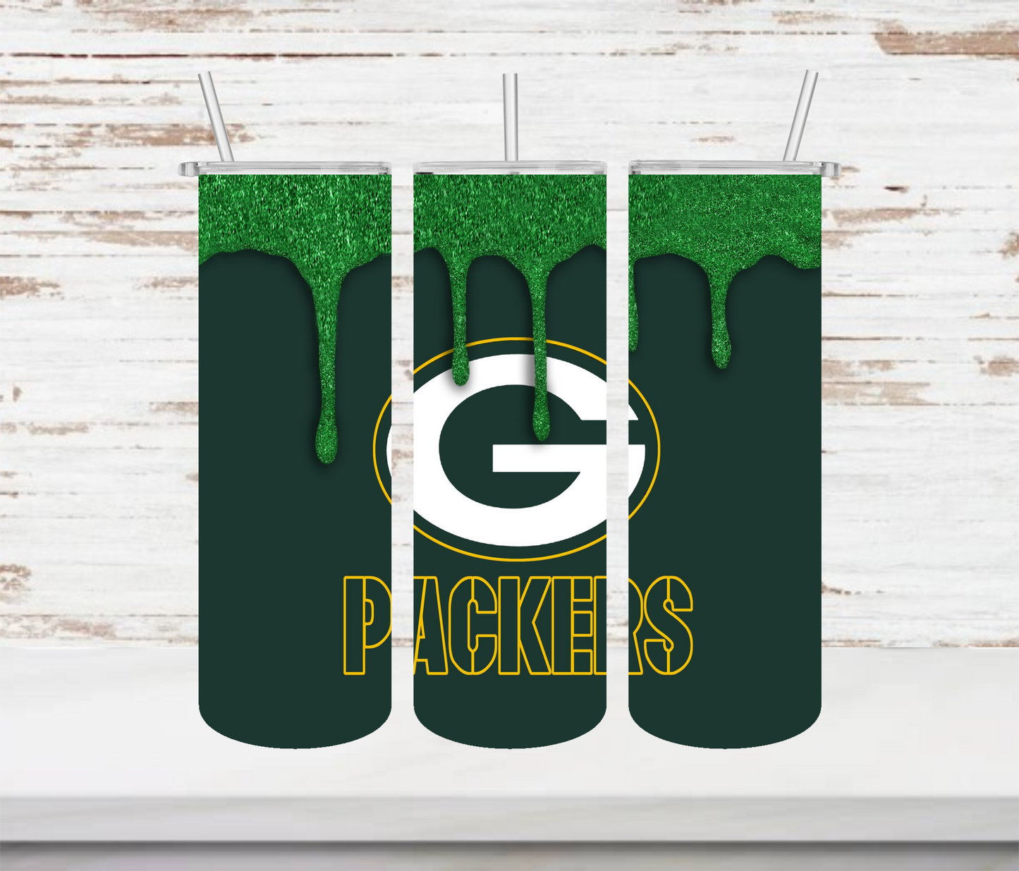 Green Bay Packers Drip Tumbler - Head Of Walker Farm LLC