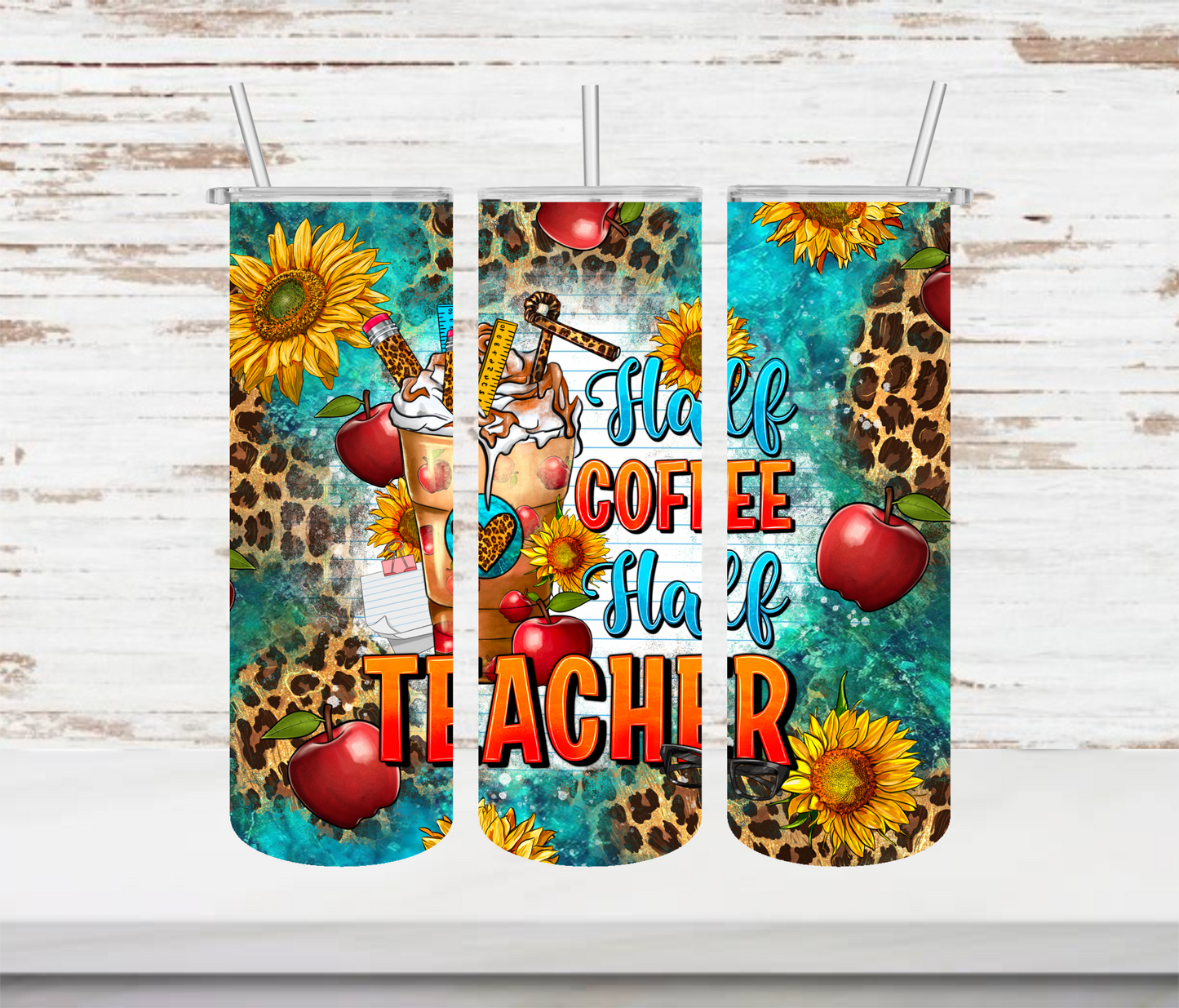 Half Coffee Half Teacher Tumbler - Head Of Walker Farm LLC