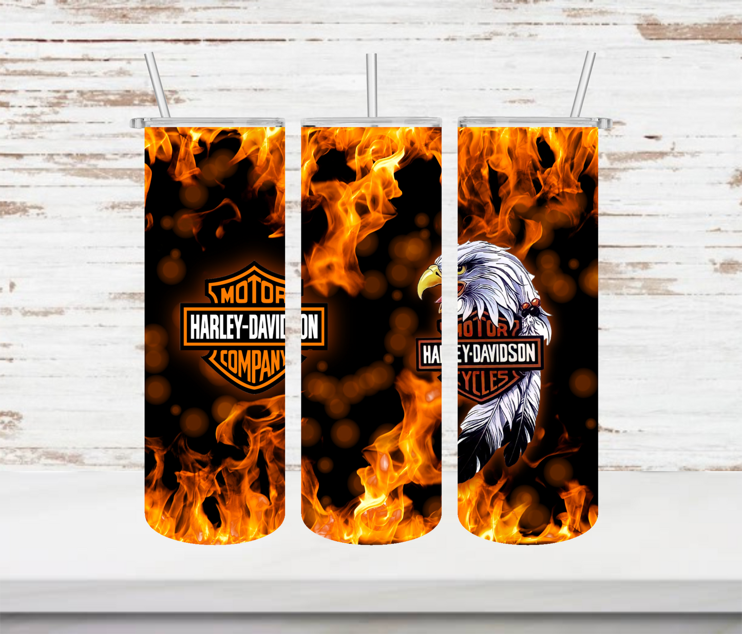 Harley Flame with Eagle Tumbler - Head Of Walker Farm LLC
