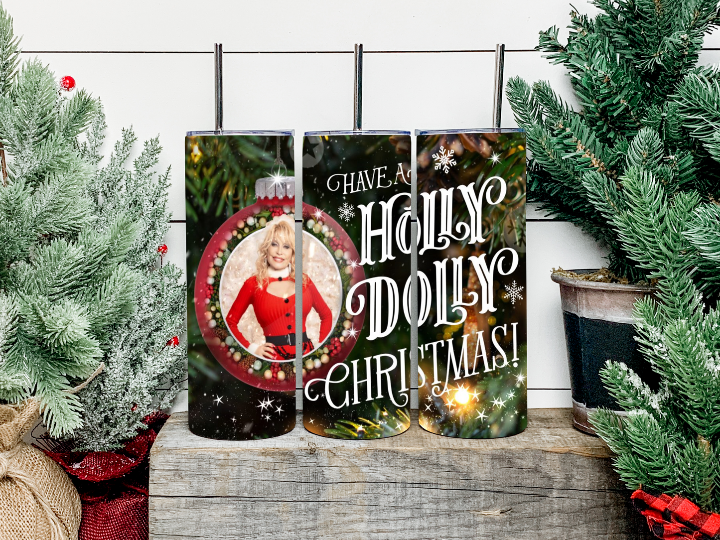 Holly Dolly Christmas Tumbler - Head Of Walker Farm LLC
