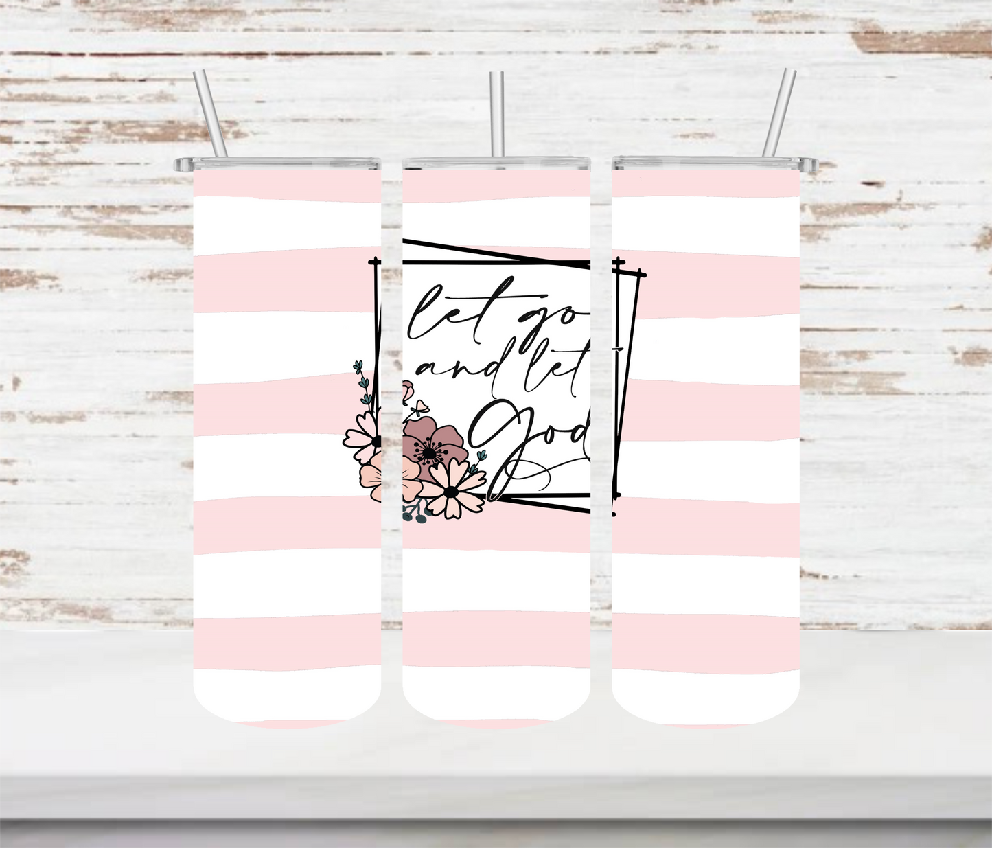 Let Go & Let God Tumbler (Stripes)