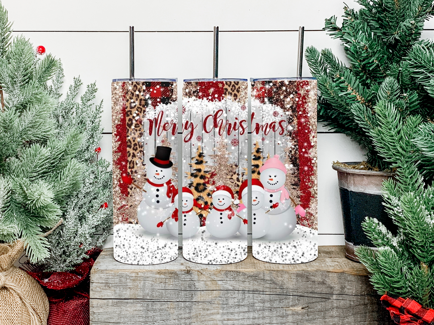 Merry Christmas Snowmen Tumbler - Head Of Walker Farm LLC