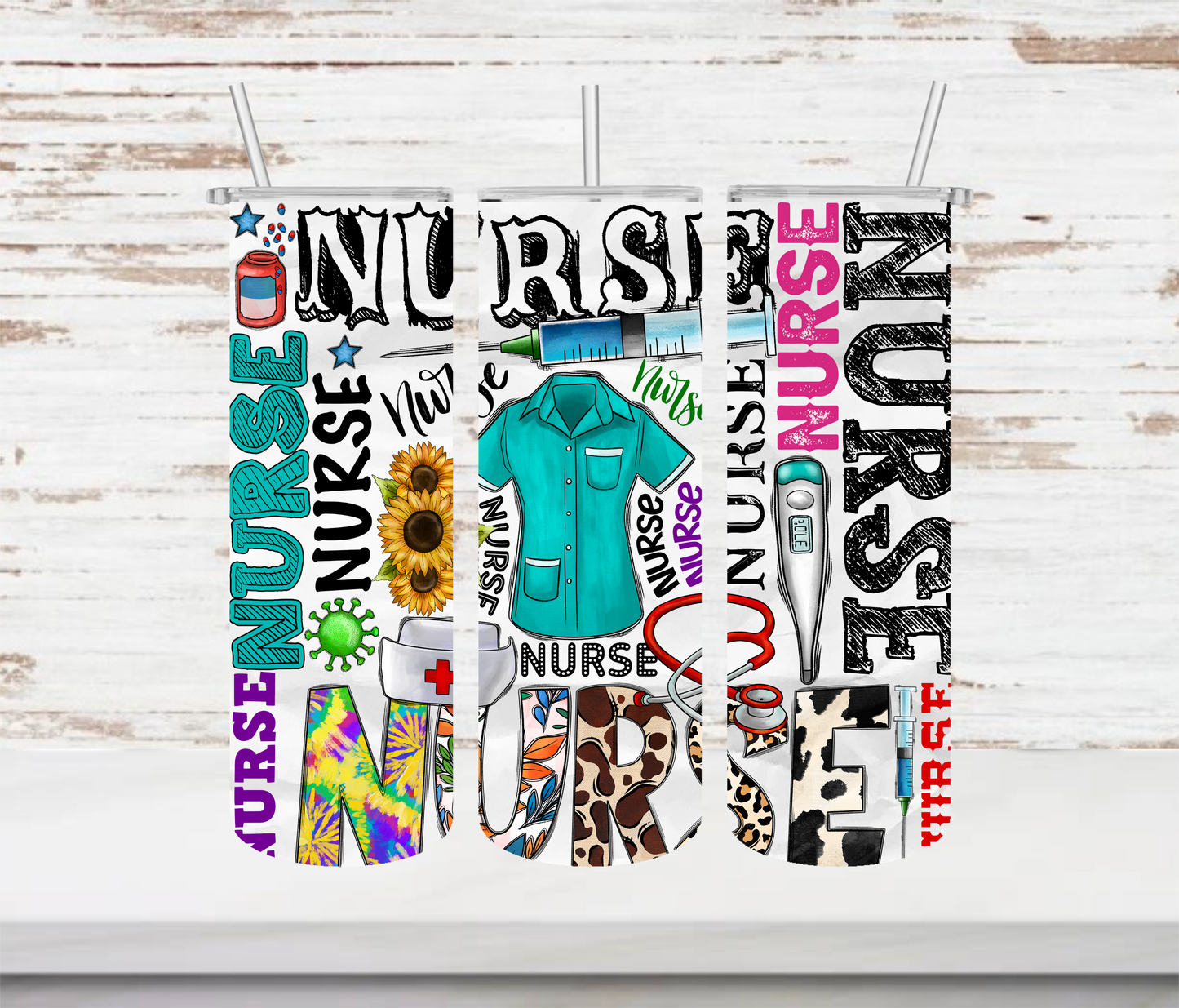 Nurse Collage Tumbler - Head Of Walker Farm LLC