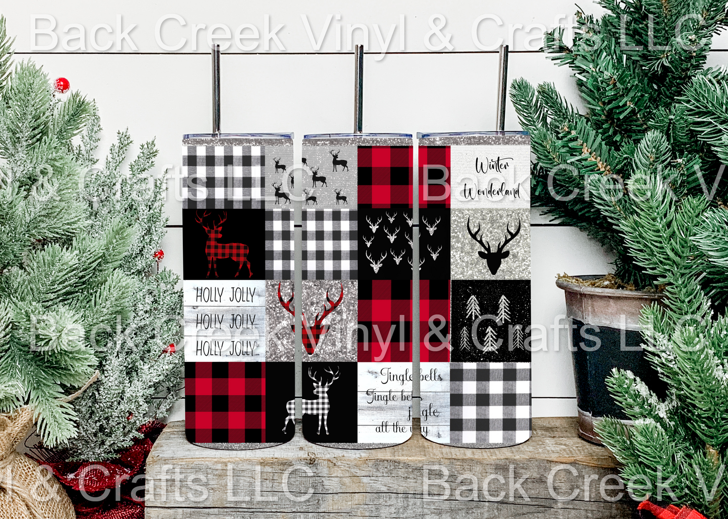 Patchwork Plaid Tumbler - Head Of Walker Farm LLC