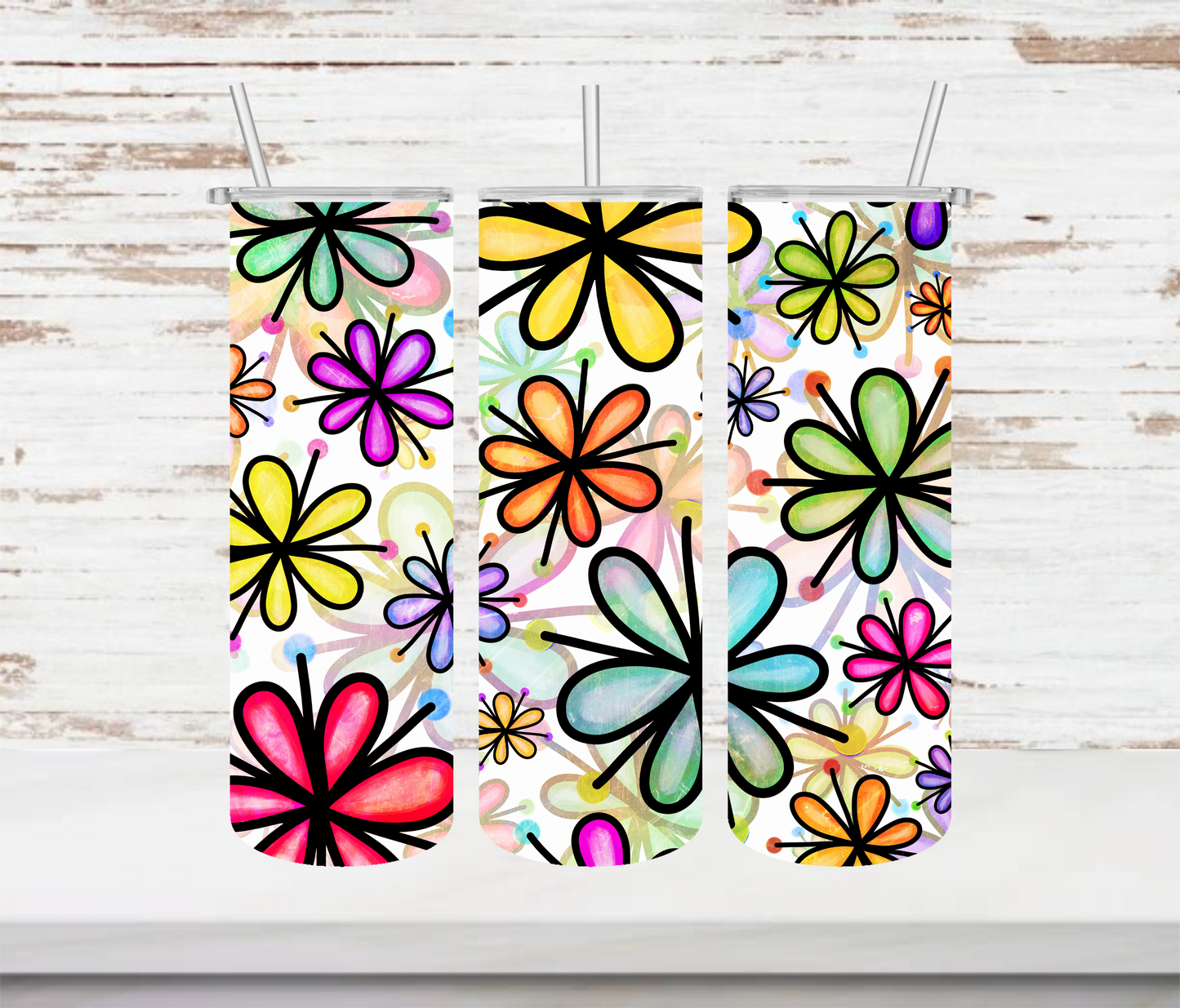 Rainbow Doodle Tumbler - Head Of Walker Farm LLC
