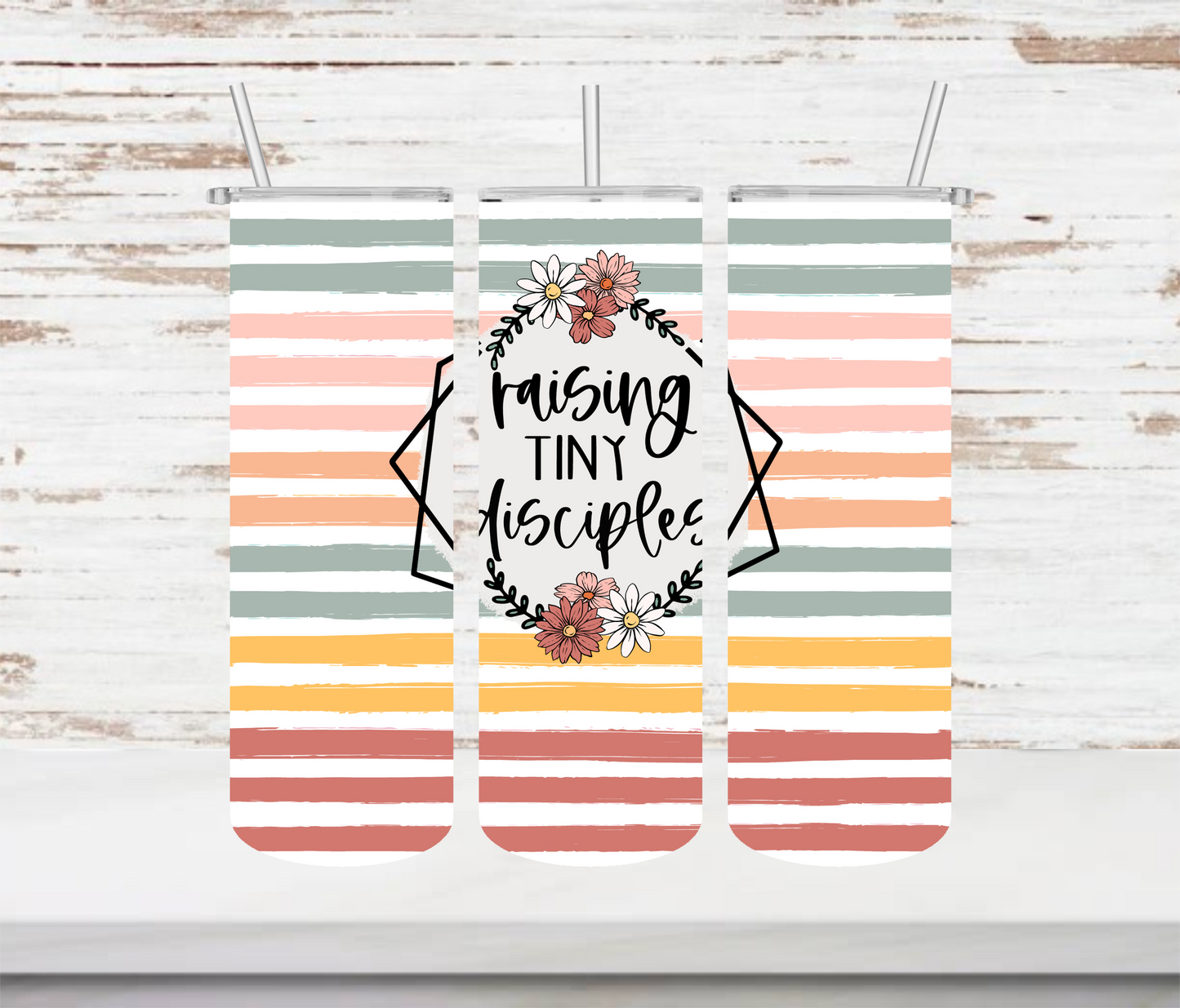 Raising Tiny Disciples Tumbler (Stripes)