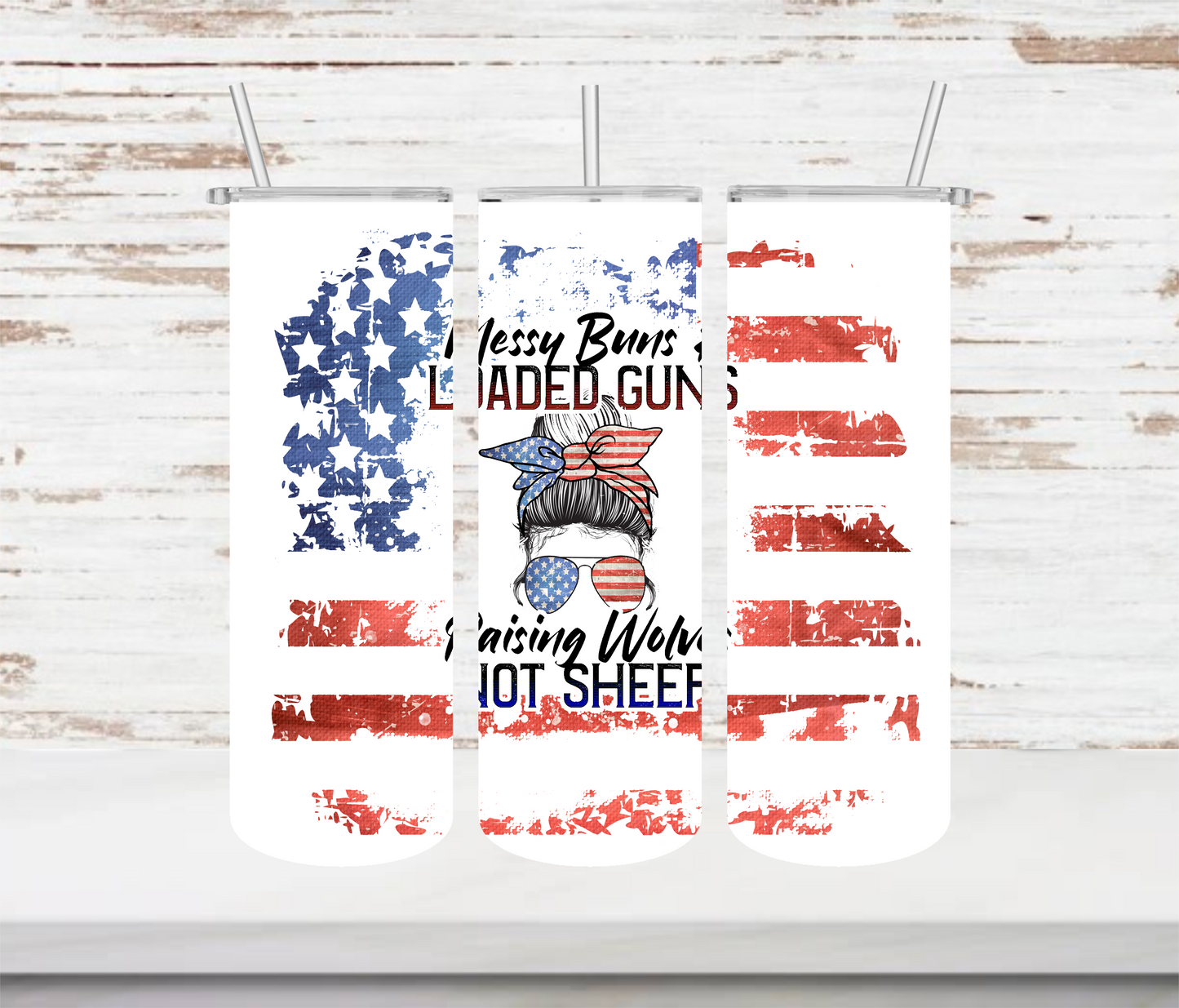 Raising Wolves Not Sheep Distressed Tumbler - Head Of Walker Farm LLC