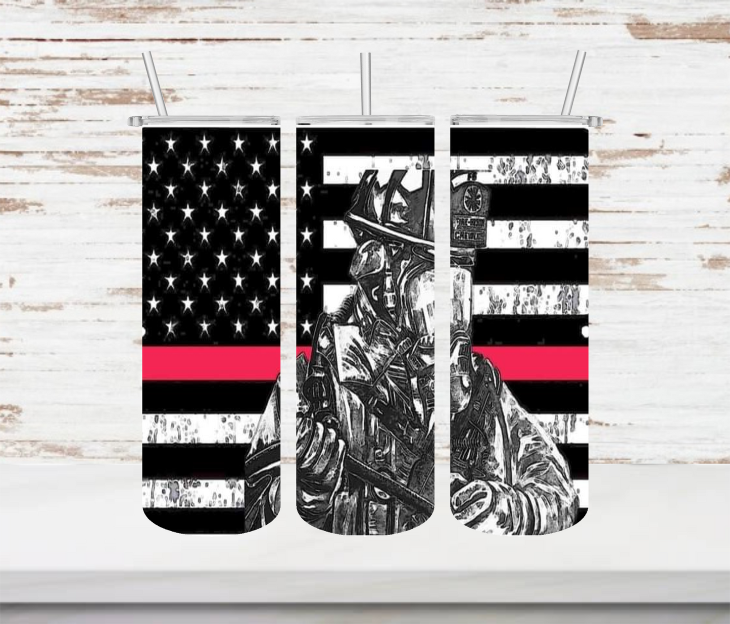 Red Line Flag with FF Silhouette Tumbler - Head Of Walker Farm LLC