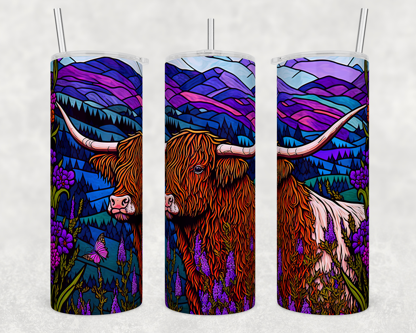 Stained Glass Highland Tumbler - Head Of Walker Farm LLC