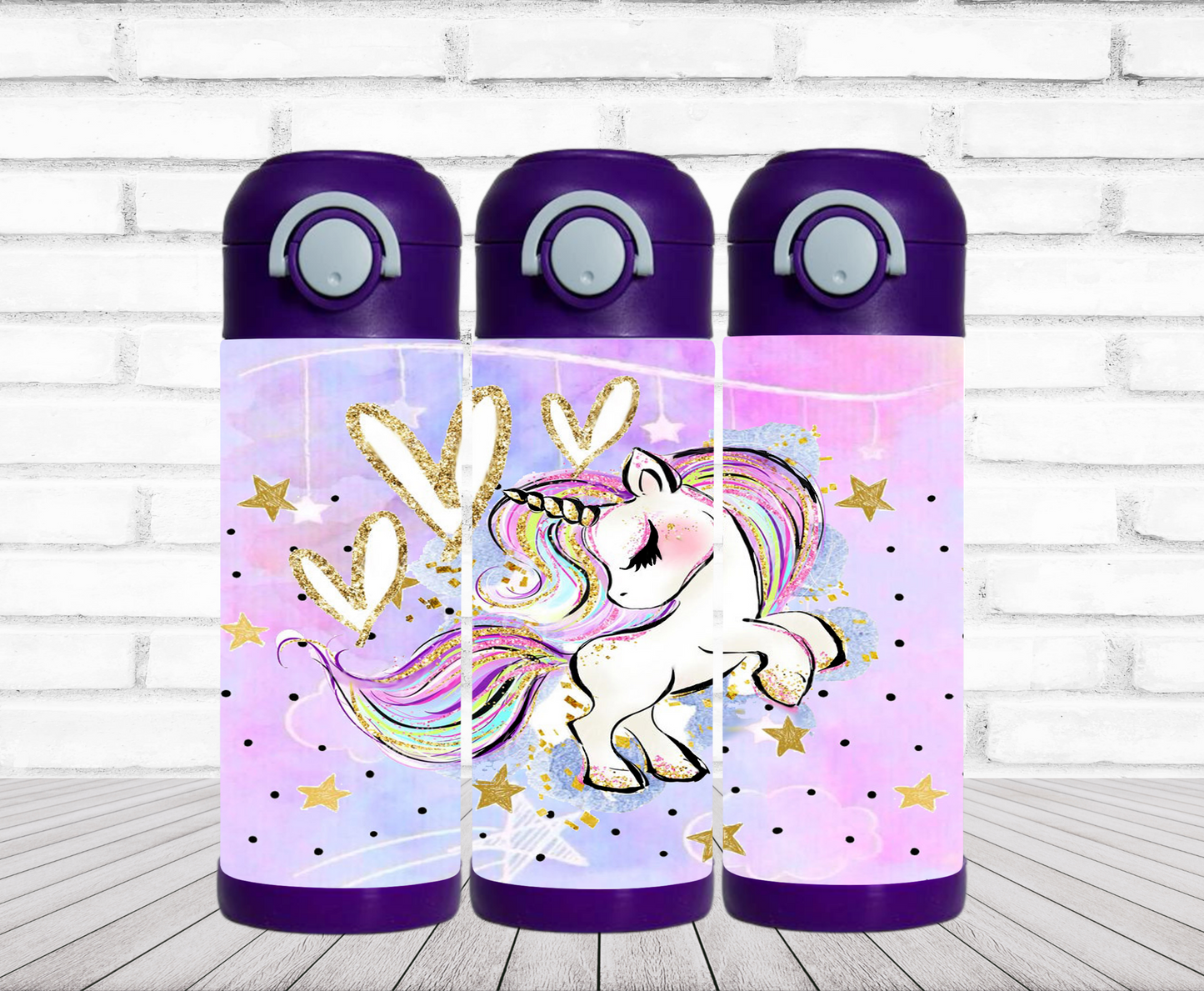 Unicorn & Hearts Kids Tumbler
