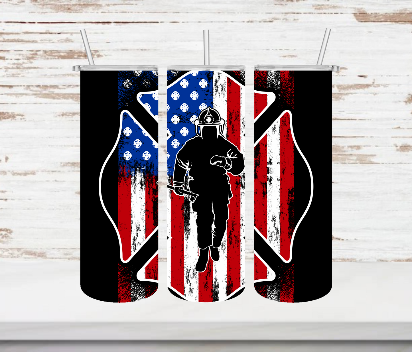 Maltese Cross Firefighter Tumbler