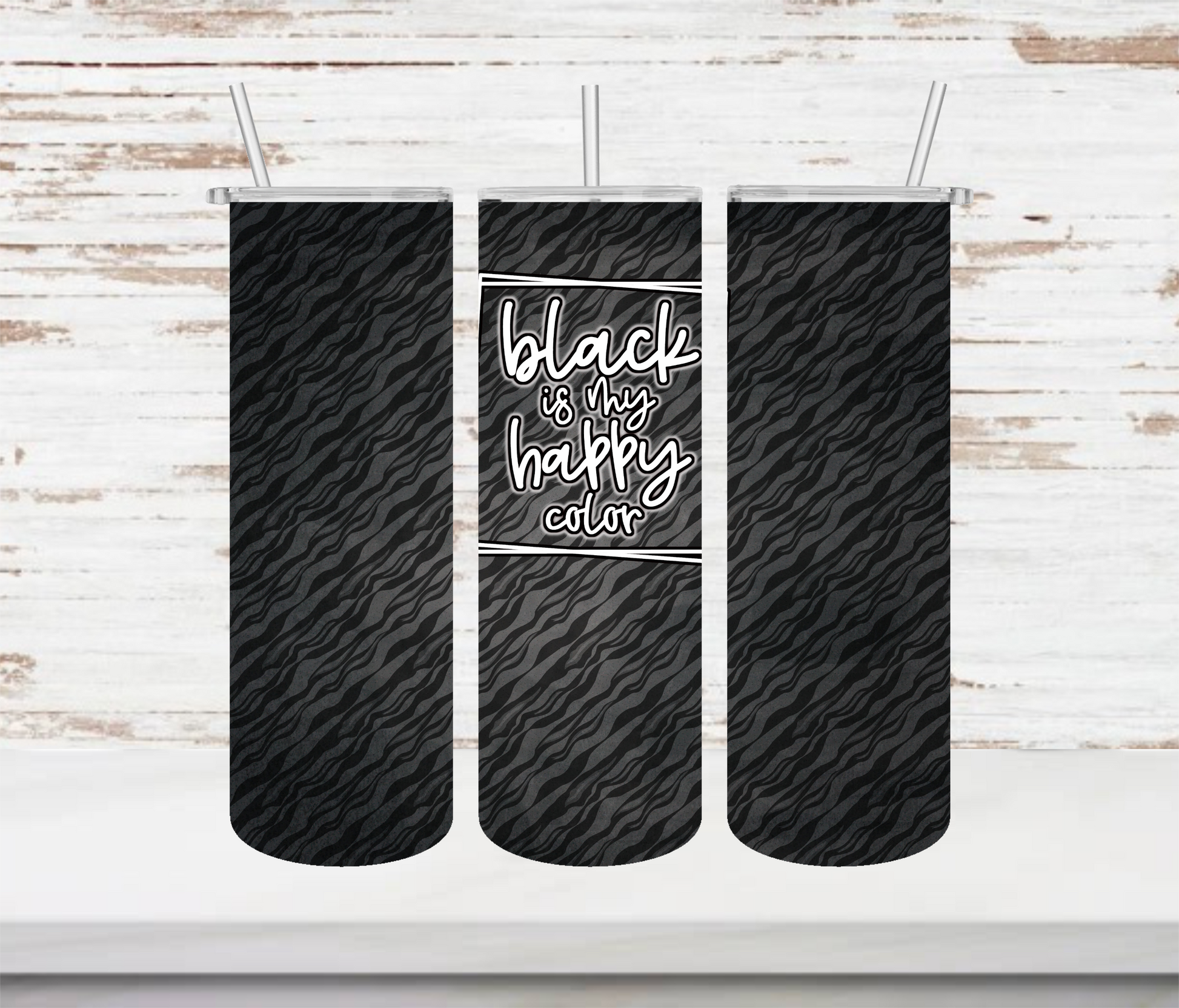 Black Is My Happy Color Tumbler - Head Of Walker Farm LLC
