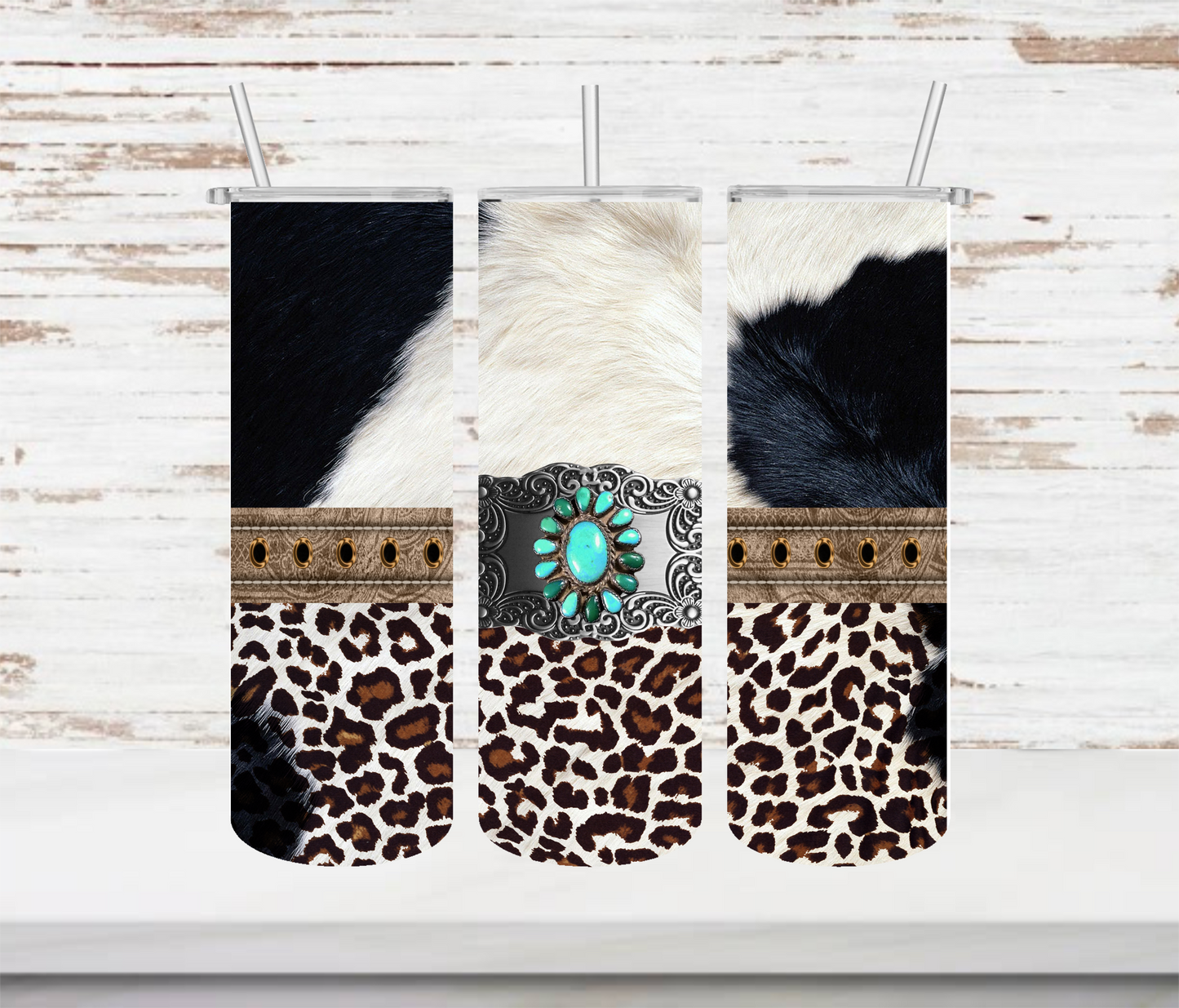 Black & White Cow Print Tumbler