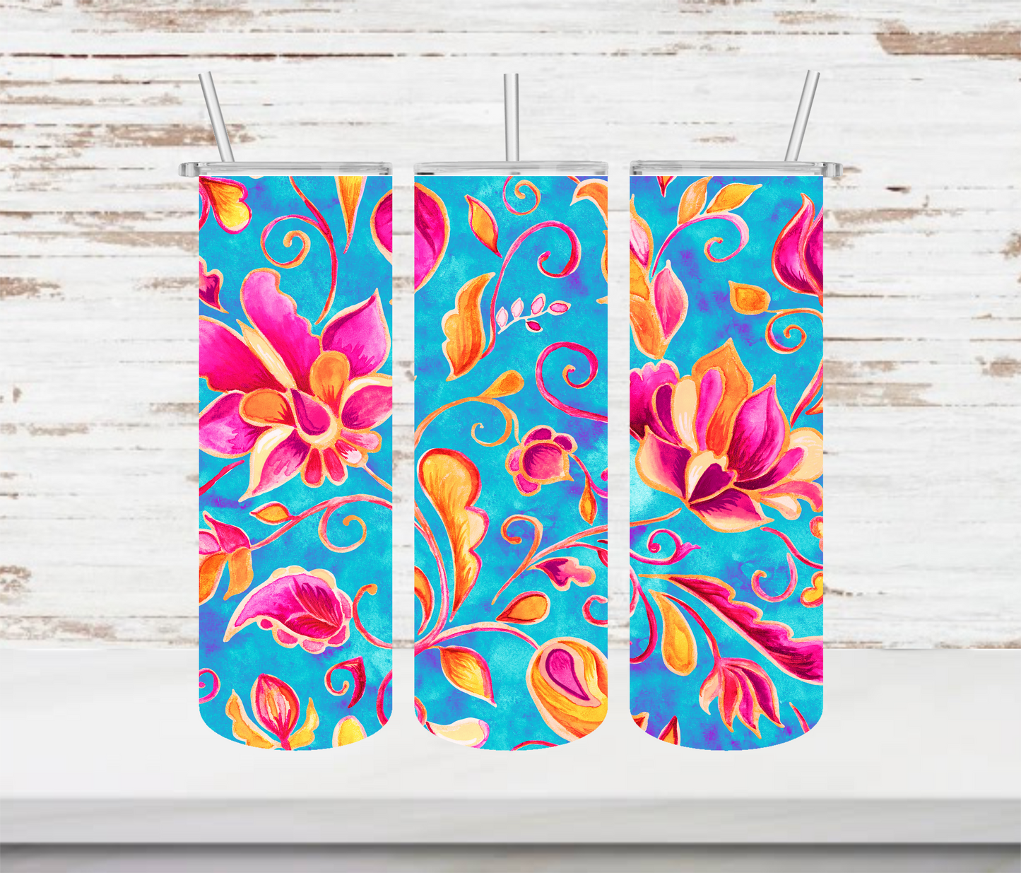 Bright Flowers Tumbler - Head Of Walker Farm LLC