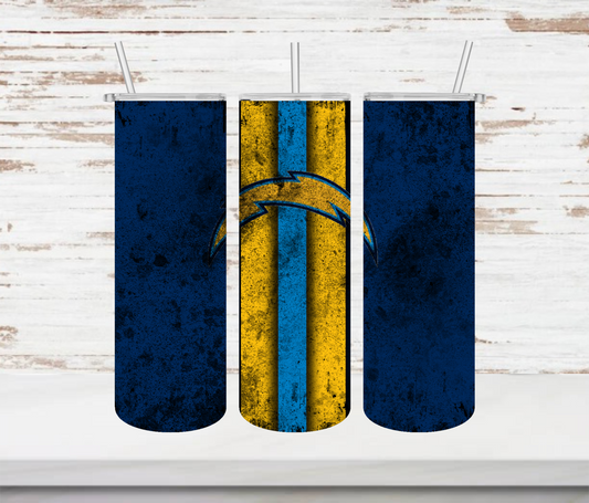 Chargers Grunge Tumbler - Head Of Walker Farm LLC