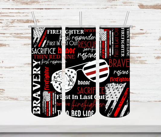 Firefighter Collage Tumbler
