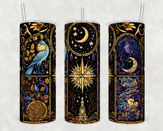 Stained Glass Celestial Tumbler