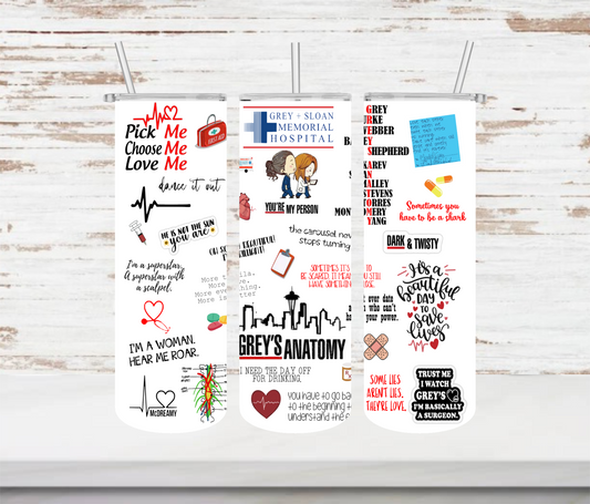 Greys Anatomy Sayings Tumbler - Head Of Walker Farm LLC