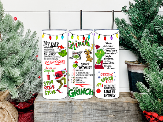 Grinch Collage Tumbler