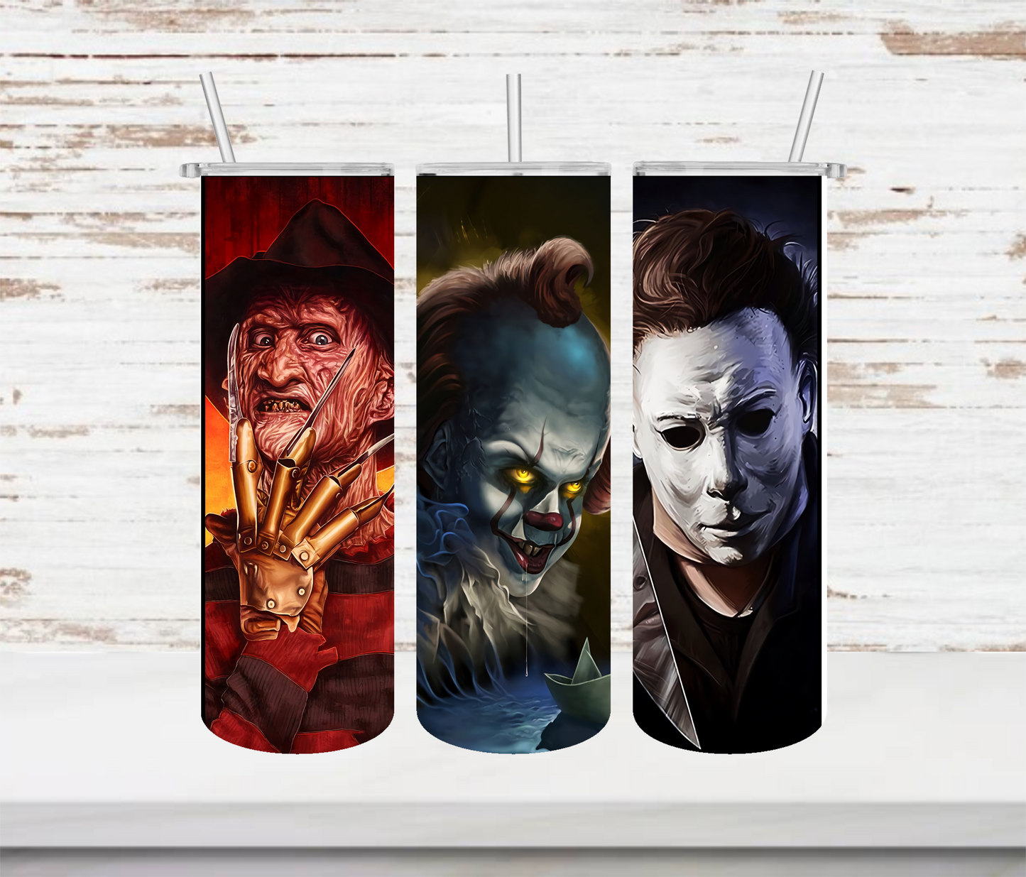 Freddy, Pennywise & Michael Tumbler