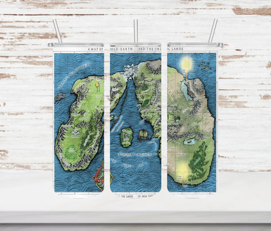 Middle Earth Map Tumbler