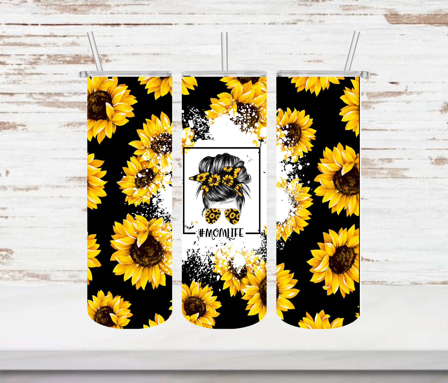 #MomLife Sunflower Tumbler