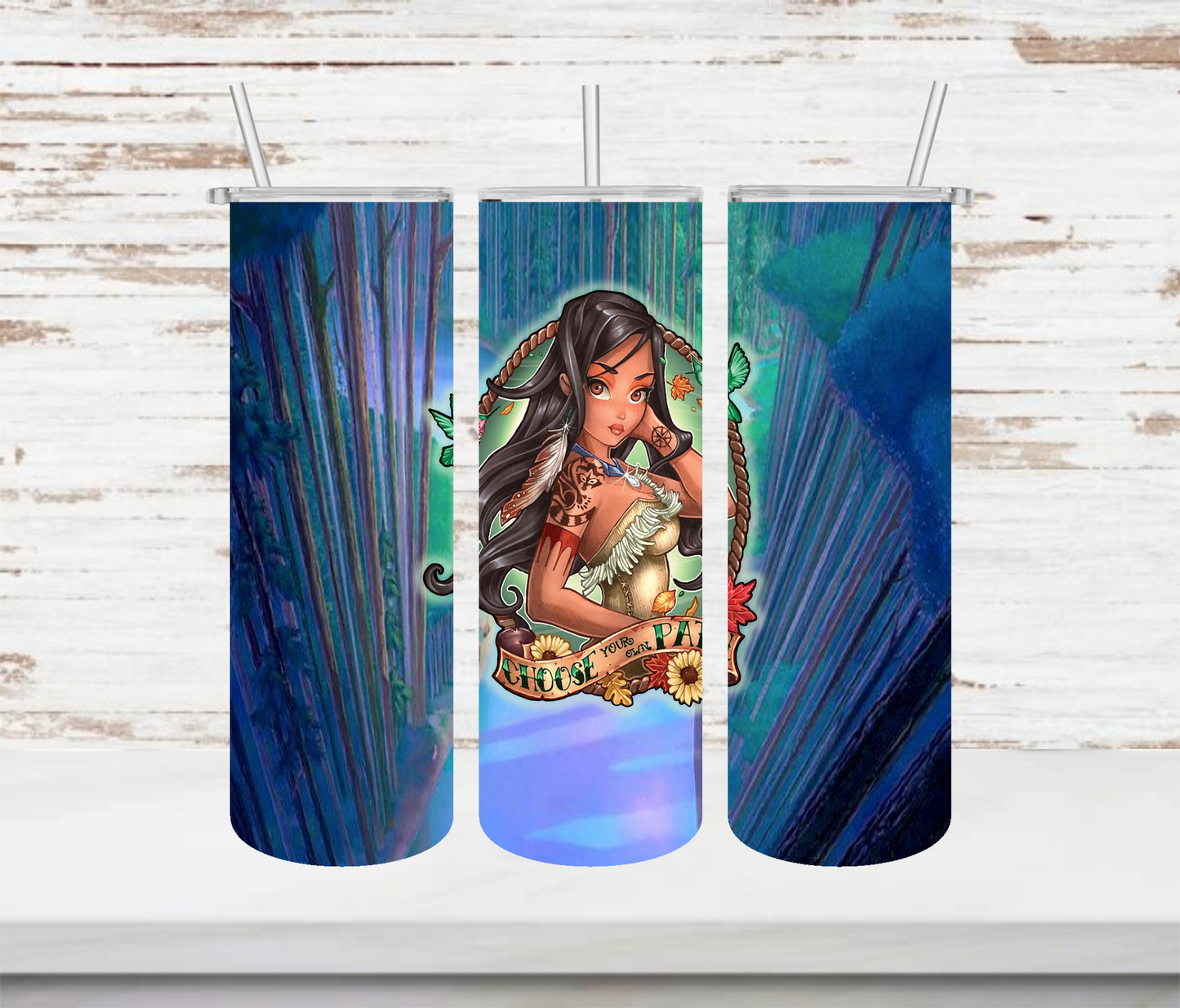 Pocohontas Tattooed Tumbler