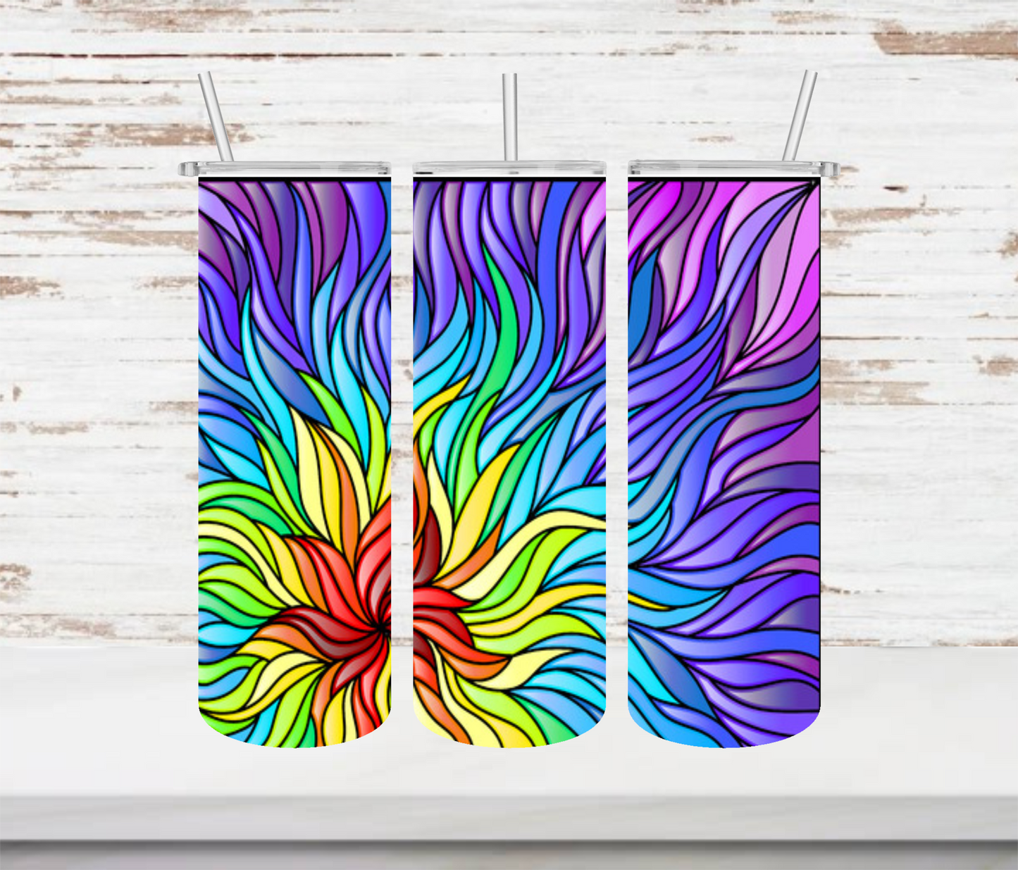 Rainbow Flower Tumbler