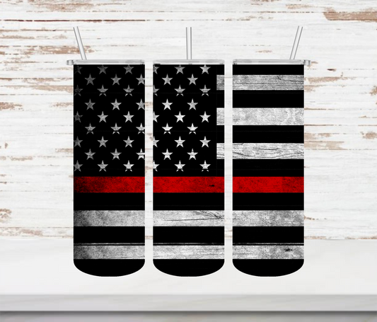 Red Line Flag Horizontal Tumbler - Head Of Walker Farm LLC
