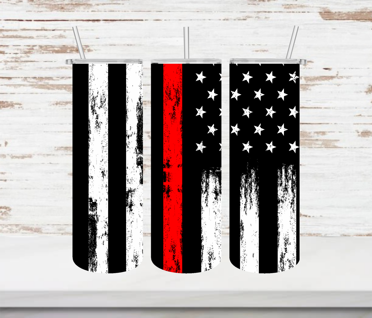 Red Line Flag Vertical Tumbler