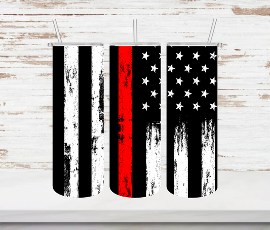 Red Line Flag Vertical Tumbler - Head Of Walker Farm LLC