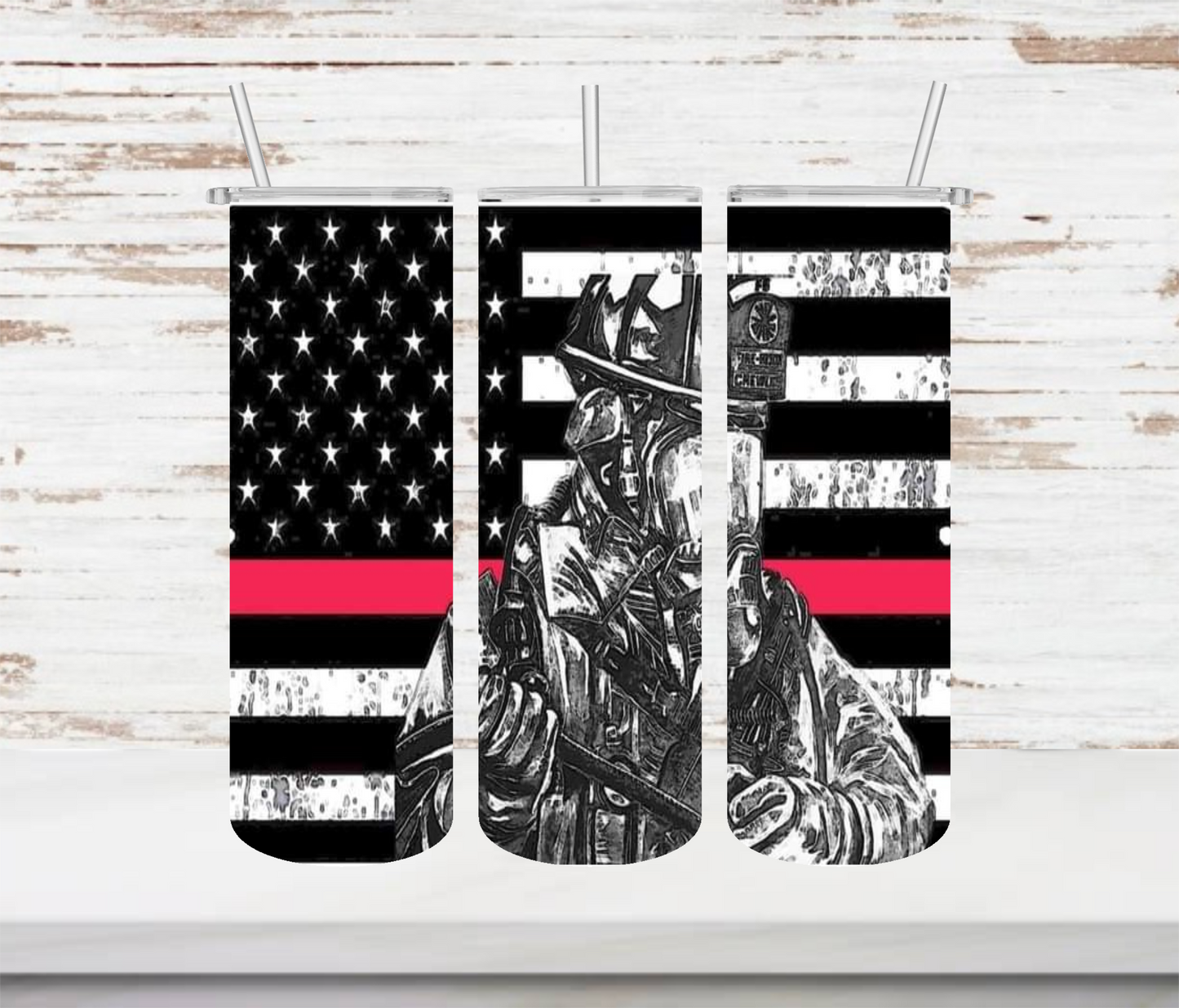 Red Line Flag with FF Silhouette Tumbler