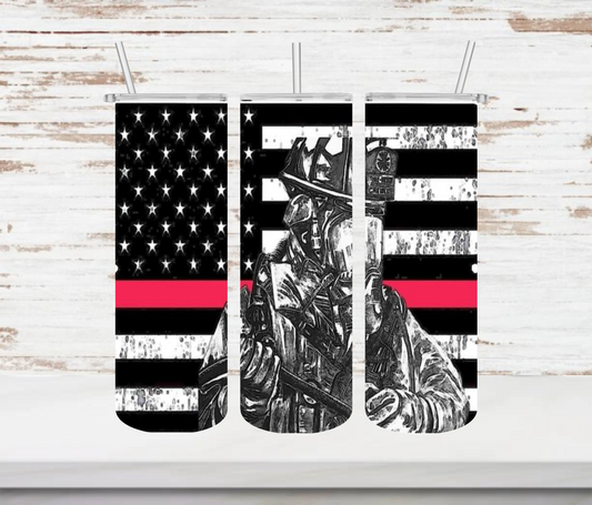 Red Line Flag with FF Silhouette Tumbler - Head Of Walker Farm LLC
