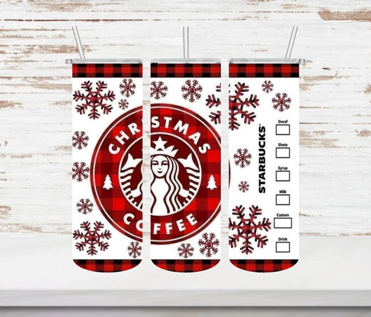 Red Snowflake Coffee Tumbler - Head Of Walker Farm LLC