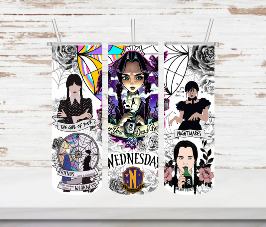 Wednesday Addams Tumbler - Head Of Walker Farm LLC