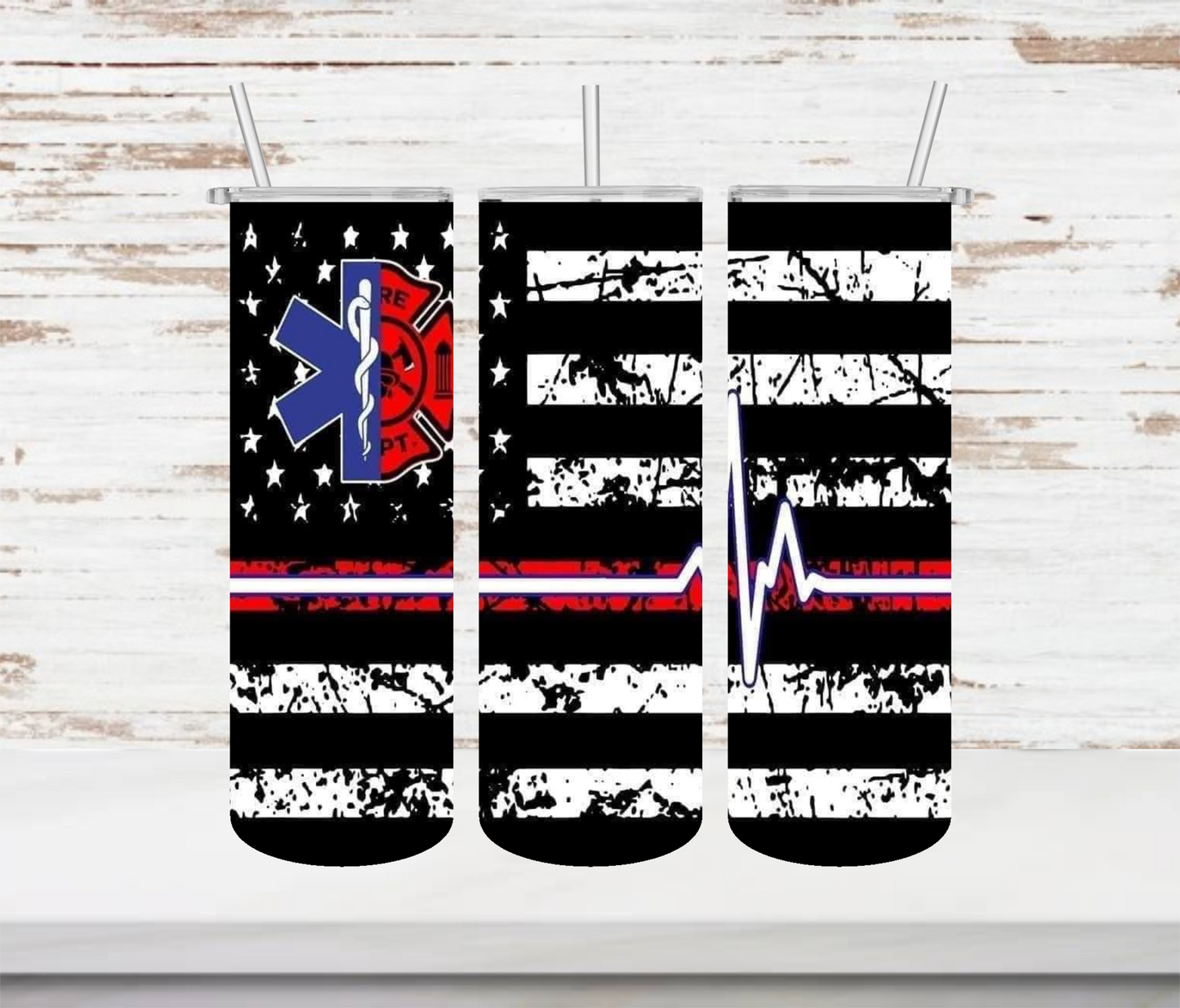 Fire & EMS Flag Tumbler